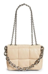 Stand Studio Holly Quilted Leather Shoulder Bag In Warm Sand/ Silver