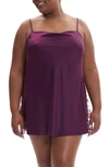 Rya Collection Darling Lace Trim Chemise In Eggplant