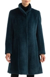 Sofia Cashmere Alpaca Snap Button Coat In 440tel