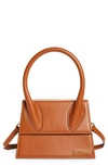 Jacquemus Le Grand Chiquito Leather Top Handle Bag In Light Brown