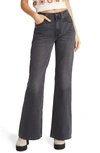 Free People Ava High-waist Bootcut Jeans In Class Act Black