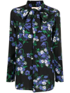 Plan C Floral-print Silk Crepe De Chine Blouse In Blu