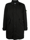 Stone Island Navy Single-breasted Coat In Nero