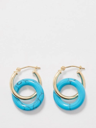 Mateo Donut 14-karat Gold Turquoise Hoop Earrings In Blue Multi