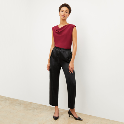 M.m.lafleur The Giana Pant - Drapey Satin In Black