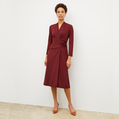 M.m.lafleur The Carly Dress - Stretch Crepe In Maroon