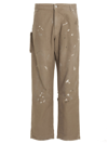 Darkpark Paint Splatter Cargo Pocket Jeans In Brown