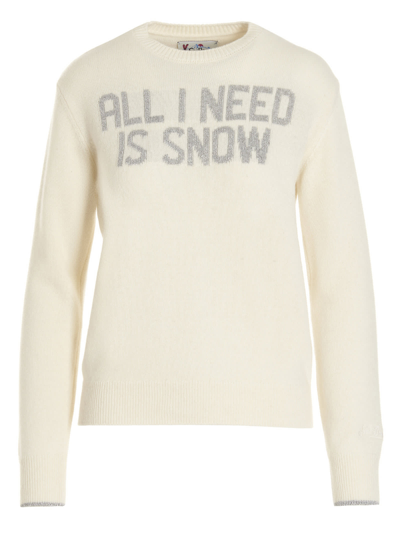 Mc2 Saint Barth Wool-blend Jumper With Embroidery In Beige