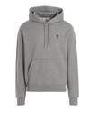 Ami Alexandre Mattiussi Ami De Coeur Organic Cotton Hoodie In Gray