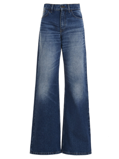 Ami Alexandre Mattiussi Low Rise Cotton Denim Flare Fit Jeans In Blue