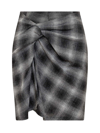 Isabel Marant Étoile Gathered-detail Check-pattern Skirt In Antracite