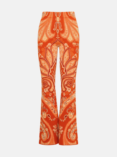 Etro Orange Wool Blend Pants