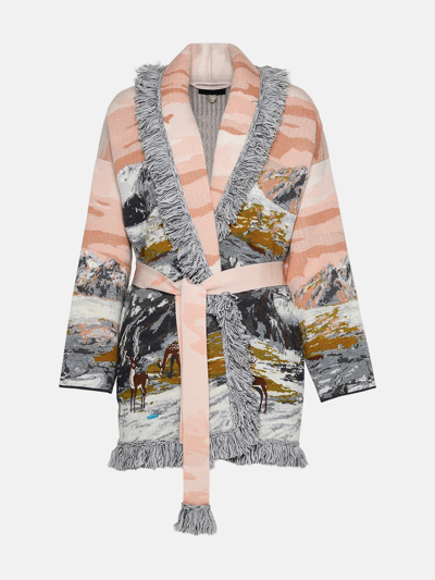 Alanui Rose Wool Blend Cardigan In Multi