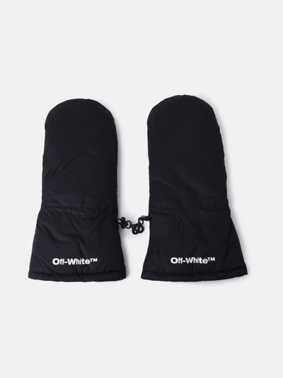 Off-white Kids' Black Nylon Gloves