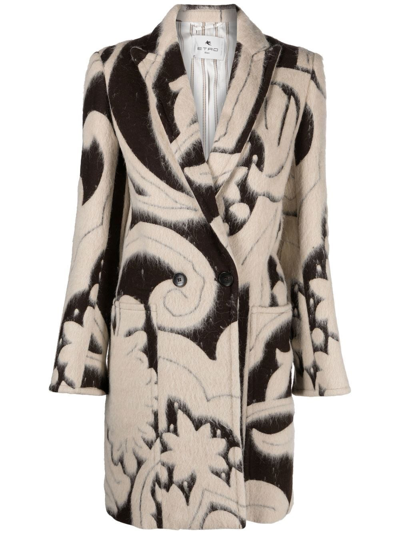 Etro Wool-blend Single-breasted Coat In Multi