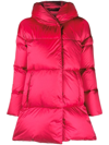 Herno Pink Globe A-shape Satin-effect Coat In Rosa