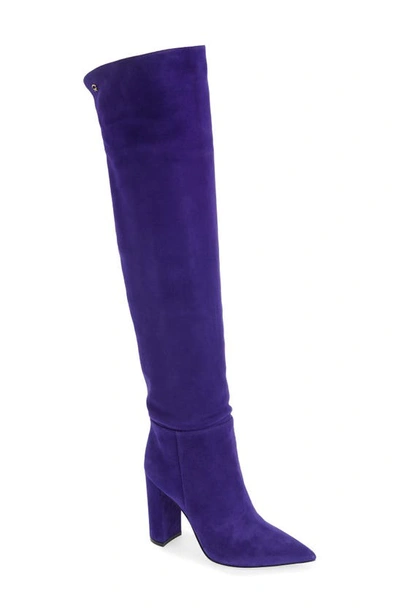 Gianvito Rossi Piper Pointed Toe Over The Knee Boot In Indigo