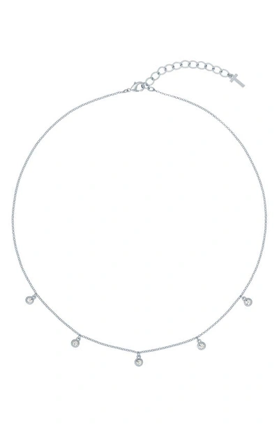 Ted Baker Clemmee Crystal Droplet Necklace In Silver Tone Clear Crystal