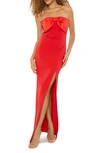 LIKELY TRICIA BOW ACCENT STRAPLESS GOWN