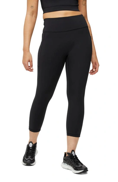 Tomboyx High Waist Pocket Three-quarter Leggings In Black