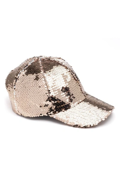 Eugenia Kim Sequin Embellished Baseball Cap In Gold