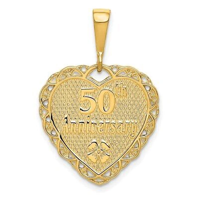 Pre-owned Samajewelers Real 14kt Yellow Gold Reversible 50th Anniversary Charm