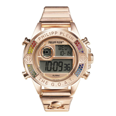 Pre-owned Philipp Plein P Women's Watch Digital Quartz The G. O. A. T Rose Gold Pwfaa0721