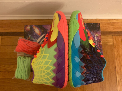Pre-owned Puma Mb.01 Be You Lamelo Ball Boys Gs Kids Youth Green Gecko Red Blast 376889-01
