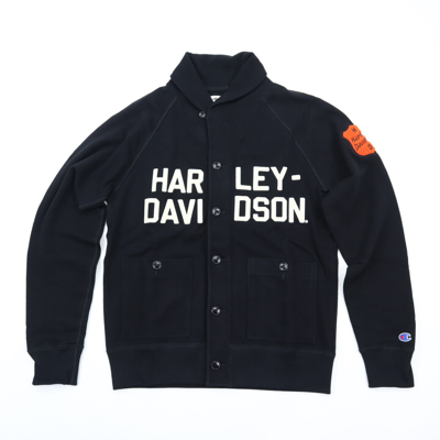 Pre-owned Champion Harley Davidson X  X Todd Snyder Shawl Collar Cardigan Sweatshirt Mens S In Black