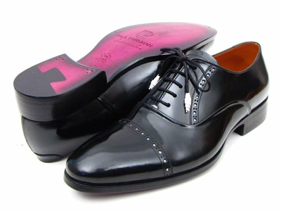 Pre-owned Paul Parkman Captoe Oxfords Black Dress Shoes