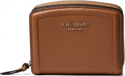 Pre-owned Kate Spade York Knott Pebbled Leather Small Compact Wallet Bungalow One...