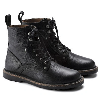 Pre-owned Birkenstock Bryson Black Men's Regular/wide Width Combat Boots Leather Laces