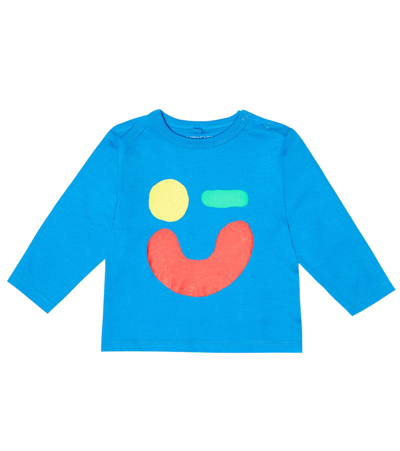 Stella Mccartney Kids' Baby Printed Cotton Jersey T-shirt In Blue