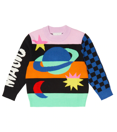 Stella Mccartney Kids' Jacquard Cotton-blend Sweater In Multicolor