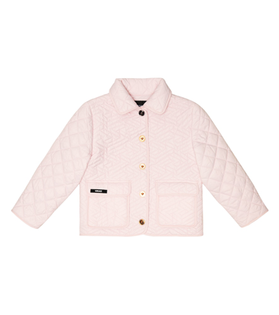 Versace Kids' La Greca绗缝夹克 In Rosa