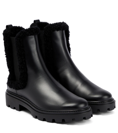 Tod's Leather Chelsea Boots In Schwarz