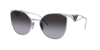 Prada Womens Silver Pr 57ys Aviator Steel And Polyamide Sunglasses In Grey Gradient