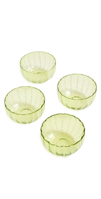 Zafferano Perle Small Bowl Set Of 4 In Apple Green