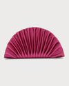 Cult Gaia Nala Mini Pleated Metallic Clutch Bag In Dragonfruit