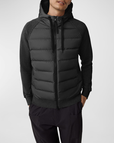 Canada Goose Men's Hybridge Huron Padded-front Jacket In Black