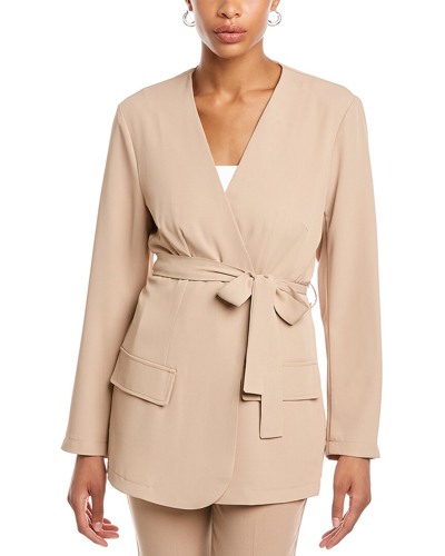 Pascale La Mode Belted Blazer In Brown