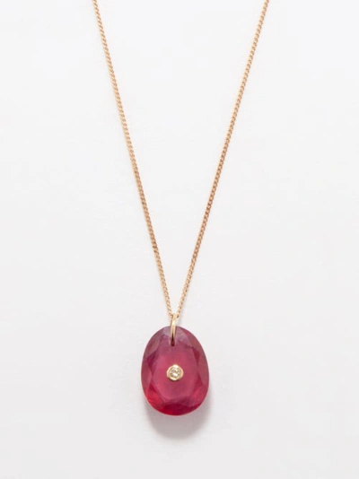 Pascale Monvoisin Orso N°1 Collier 9- And 14-karat Gold, Ruby And Diamond Necklace In Red Gold
