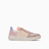 Veja V-10 Suede Multico Peach Trainers In Peach