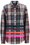 DSQUARED2 DSQUARED2 CHECK FLANNEL OVERSHIRT WITH MULTICOLOR STRIPES