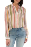 Kut From The Kloth Jasmine Top In Watercolor Ivory/ Coral