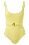 Melissa Odabash Rio Belted Rib One-piece Swimsuit In Ridges Yellow