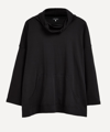 Eskandar Monks Cowl-neck Wool Pullover Top In Black
