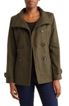 Thread & Supply Double Breasted Peacoat In Dark Green
