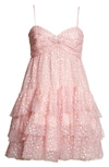 Cinq À Sept Jae Ruffle Sequin Tulle Minidress In Pink Quartz