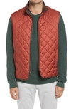 Peter Millar Essex Quilted Travel Vest In Burnt Orange